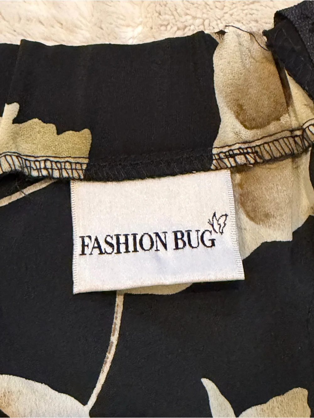Vintage 90s Fashion Bug Black Floral Midi Skirt Made in USA Cottagecore Boho